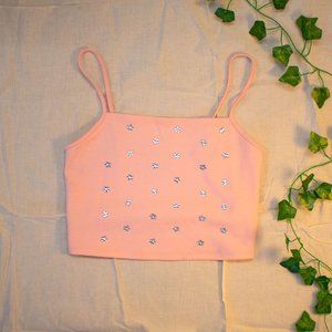 Pink cropped y2k cami from Urban Outfitters